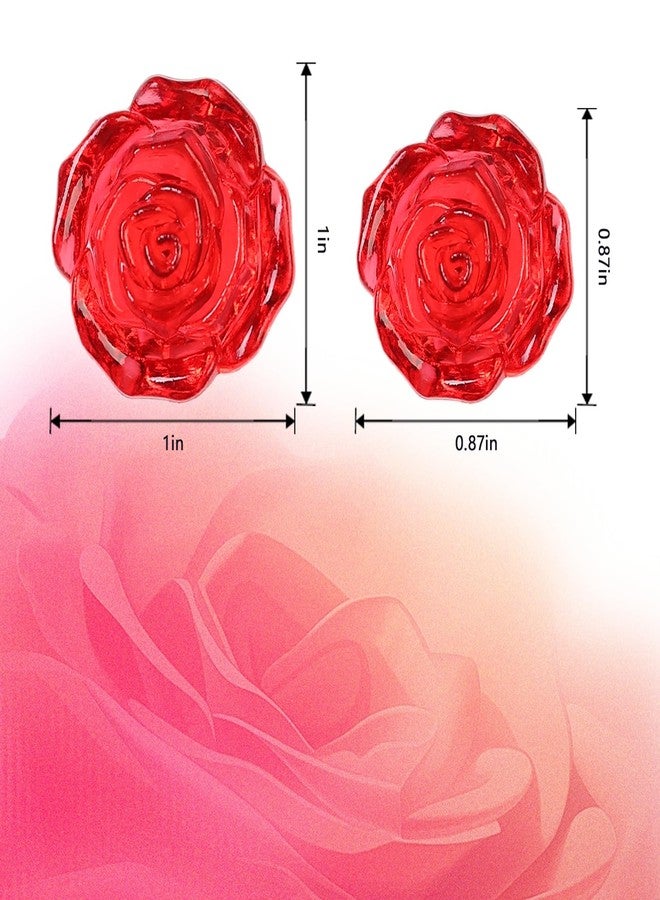 FXMHEHBB Acrylic Red Rose Valentine Decorations, 75pcs Mini Rose Valentine's Day Vase Filler Ornaments for Table Decor Wedding DIY Craft - Image 5